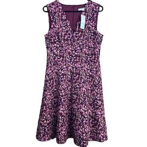 Stitch Fix Wisp Cleo Textured Burgundy Mauve Sleeveless Dress Size 10 NWT